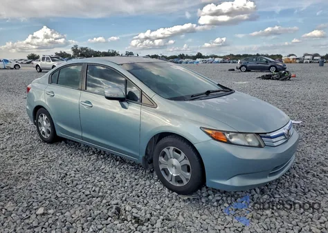 2012 Honda Civic Hybrid L from USA, damaged, VIN JHMFB4F31CS007737